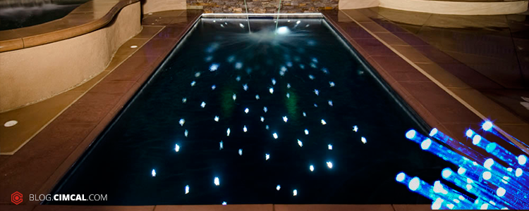 iluminação para piscinas Fibra Ótica